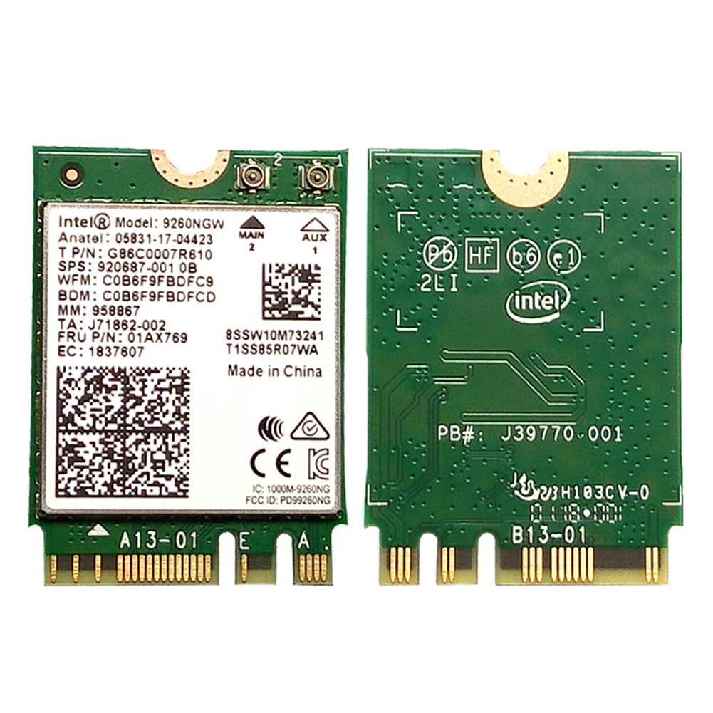 

Wireless 2030Mbps 2.4G/5Ghz M.2 Network Wifi Card For Intel 9260 AC 9260NGW 802.11ac Bluetooth 5.0 Laptop Deskktop Windows 10