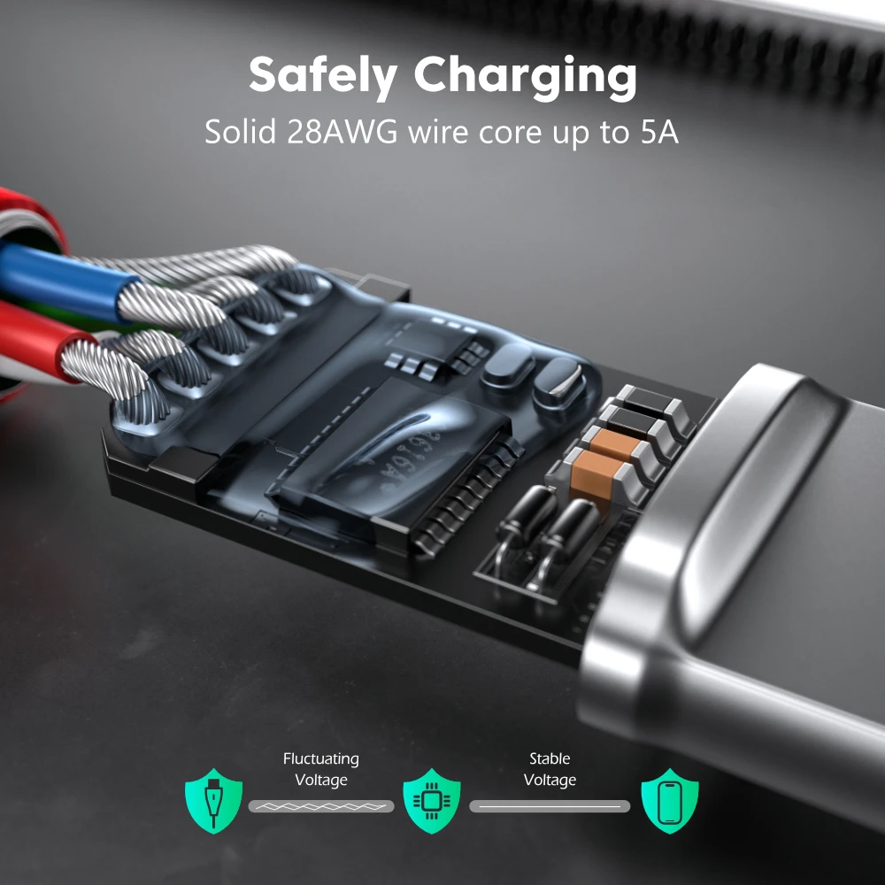Кабель ROMOSS USB Type-C 5 А для Huawei P40 Pro Mate 30 P30 40 Вт SCP быстрой зарядки USB-C | Мобильные
