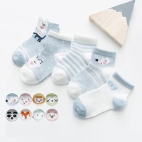 5pairslot cute cartoon baby socks breathable mesh cotton baby boy socks thin summer baby girl socks newborn infant clothing