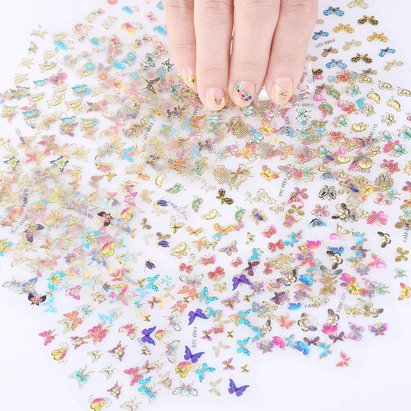 

35Pcs Nail Art Transfer Sticker Paper Adhesive Decals Nails Decoration 3D Butterflies DIY Manicure Accessories Nail Designs Tool