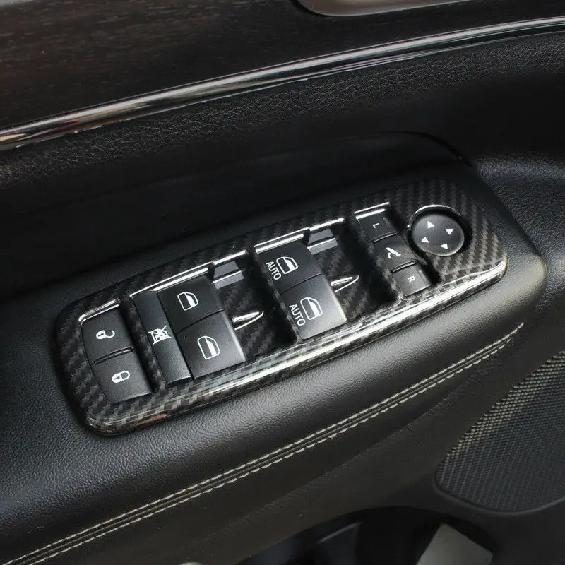 

Для Grand Cherokee 11-20 накладка из углеродного волокна на дверь, подлокотник, окно