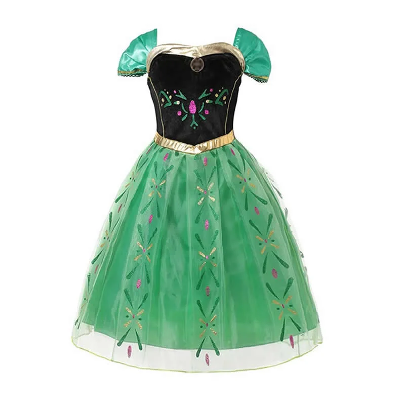 Girls Elsa Princess Dress Anna Winter Inspired Costume Cartoon Film Light Up Long Sleeves Makeup Snowman Olaf Cosplay Party Sets | Детская