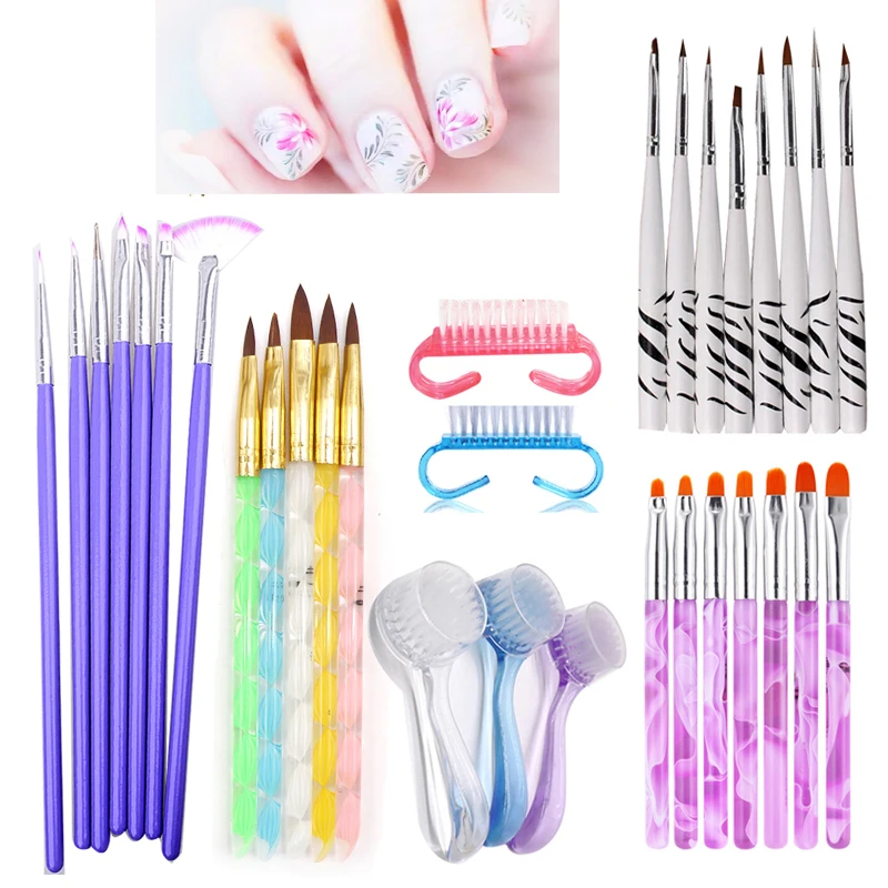 Профессиональный гель для ногтей кисти набор маникюра очистки акриловых красок