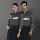 Комбинезон для тортов унисекс, форма шеф-повара для ресторана, отеля, кухни, еды, форма для приготовления пищи, одежда для работников сферы общественного питания, топы с длинными рукавами