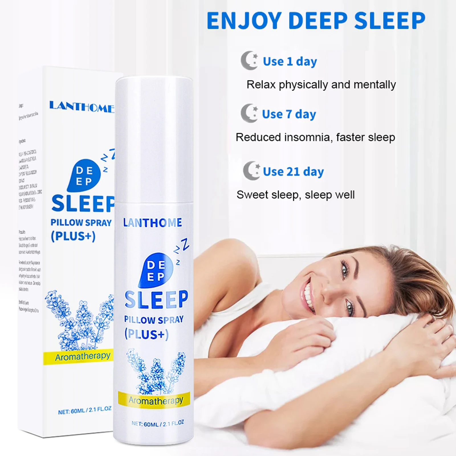 

60ml Deep Sleep Pillow Spray Mist Natural Lavender Help Sleeping