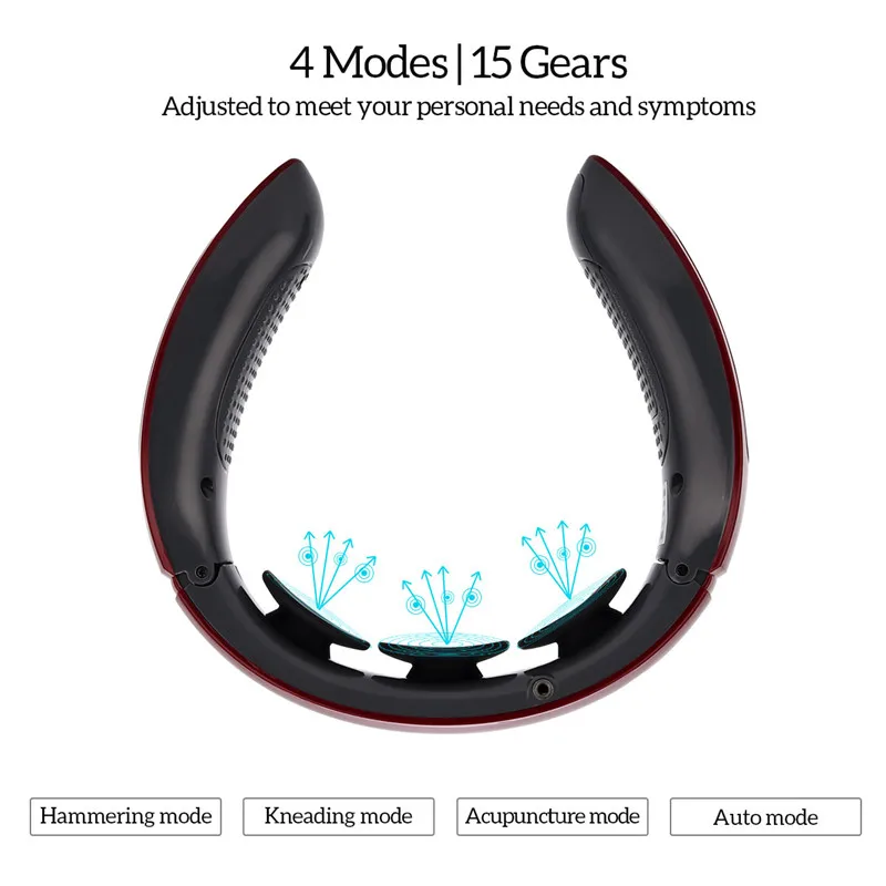 Электрический магнитный импульсный умный 3D плавающий электрод массажер для шеи