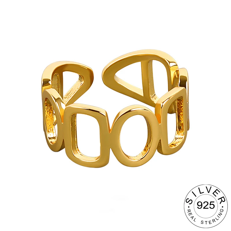 

925 серебряные кольца для женская обувь, пропускающая воздух; Круглые, Ретро стиль, свадебное Трендовое ювелирное изделие больших регулируем...