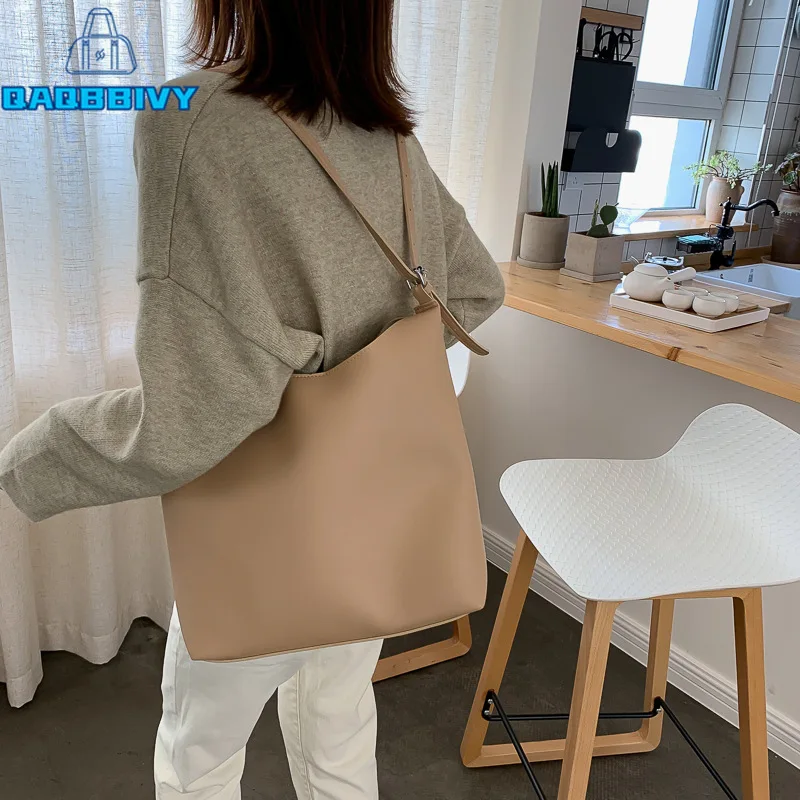 

New 2021 Fashion Women PU Leather Handbag Vintage Female Solid Large Capacity Shopping Bag Shoulder Cross Body Bags for Girls