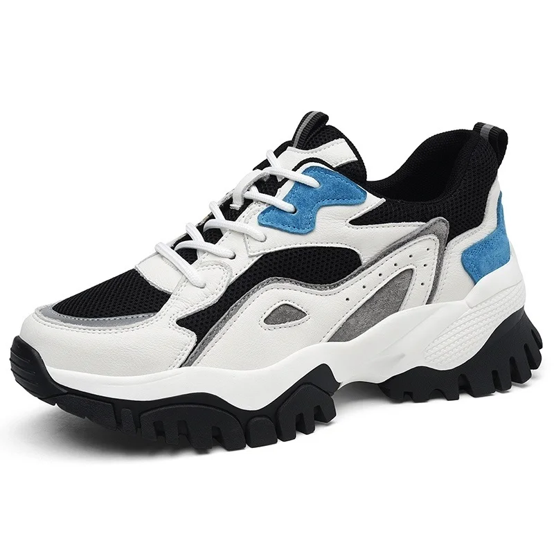 

Ladies Summer Round Toe Platform Low-Top Shoes Lace-up Colorblock Sports Casual Shoes