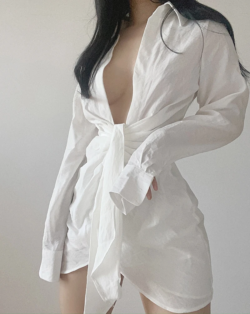 

WOMENGAGA Long-sleeved irregular wrinkle ultra-thin small woman sunscreen shirt mesh lace sexy women long blouse tops CAOJ