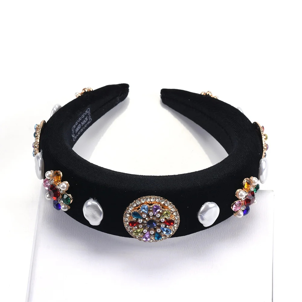 2023 New ZA Luxury Vintage Palace Baroque Hair Clip Women Hair Jewelry Brand Crystal Hairband Female Girl Headband