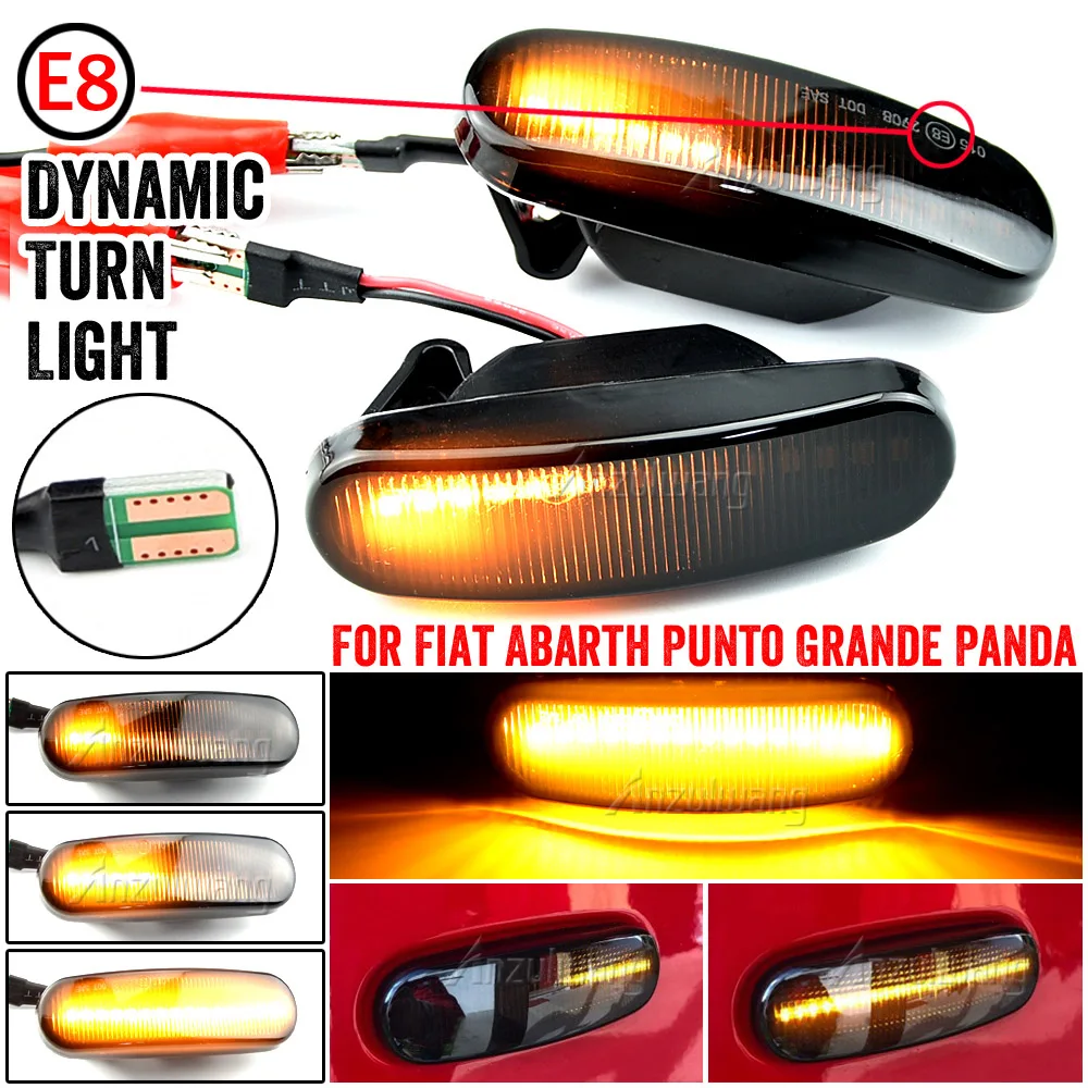 

For Fiat Abarth Punto Grande Panda 199 Doblo Fiorino 3 Idea 350 Linea 323 110 Dynamic LED Side Marker Light Repeater Lamp 2Pcs