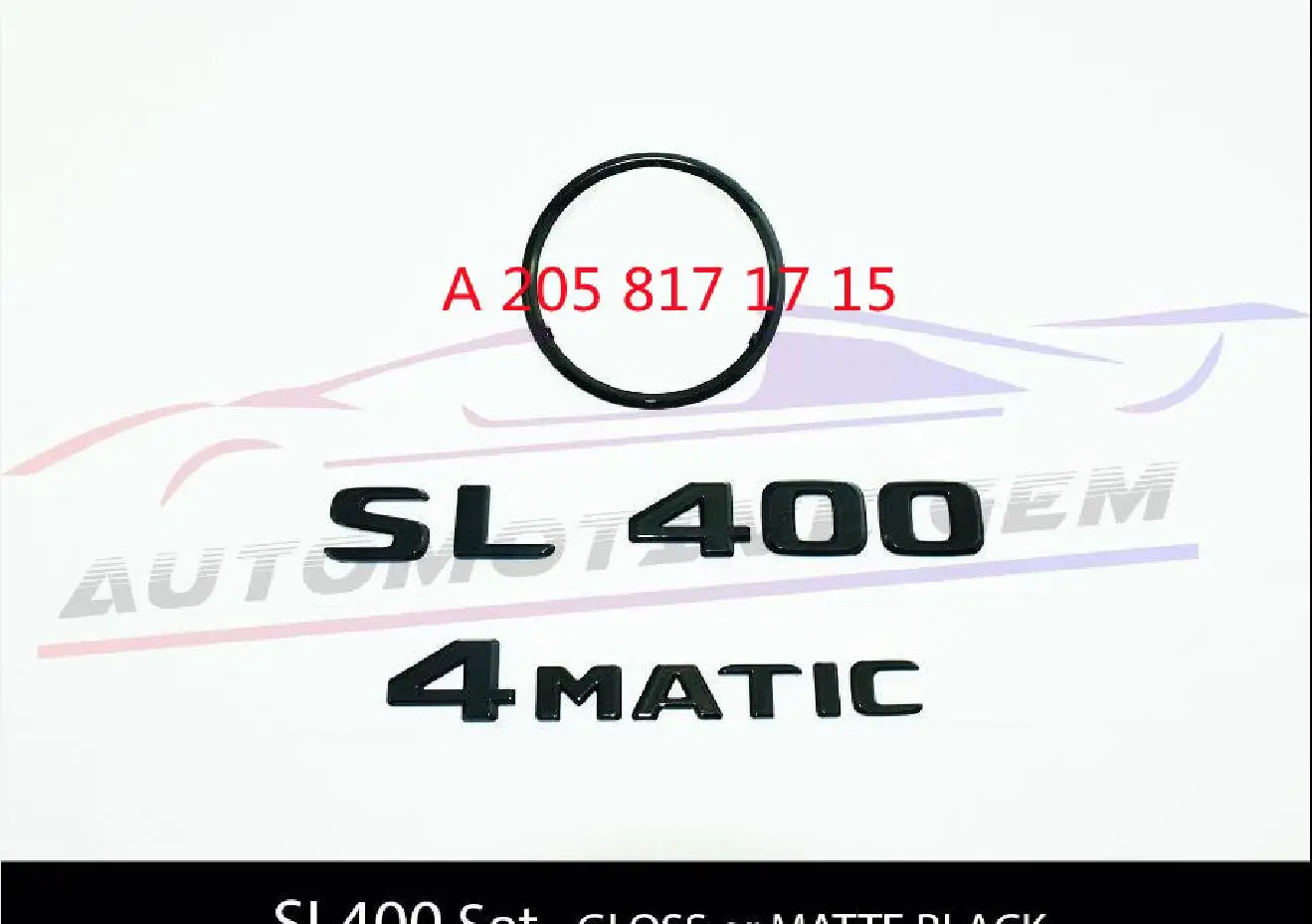 SL400 4matic задняя Звезда эмблема черная буква значок Логотип Знак для AMG Mercedes R231 A 205 817