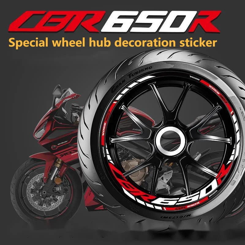 Motorcycle Wheel Stickers Tire Reflective Letters Waterproof for Honda Cbr650r