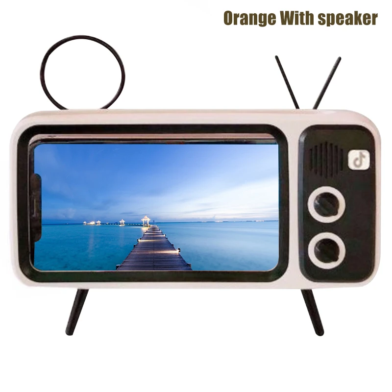 Ретро Bluetooth динамик держатель для телефона Настольный Televison дизайн Мобильный