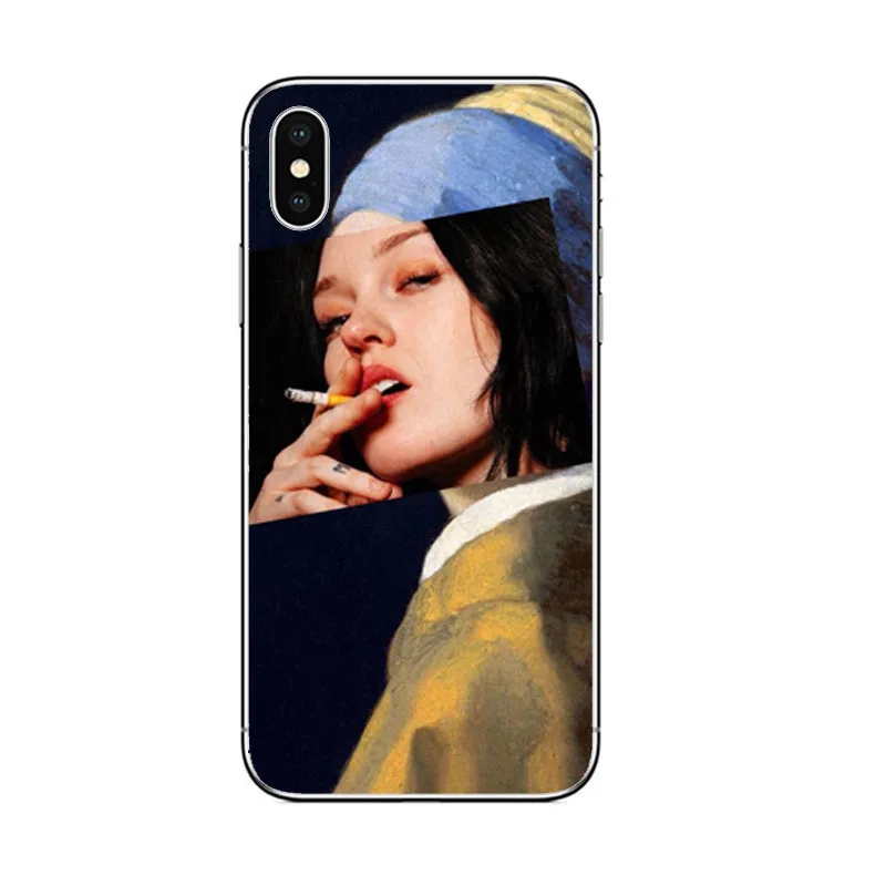 Чехол для телефона Mona Lisa с принтом мягкий из ТПУ iphone X XR XS MAX 8 7 6 5 6S 5s PLUS SE MonaLisa gum smoke