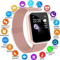 stylish stainless steel smart watch women smart digital watch wristband fitness bracelet smart clock hours pk t80 p70 smartwatch