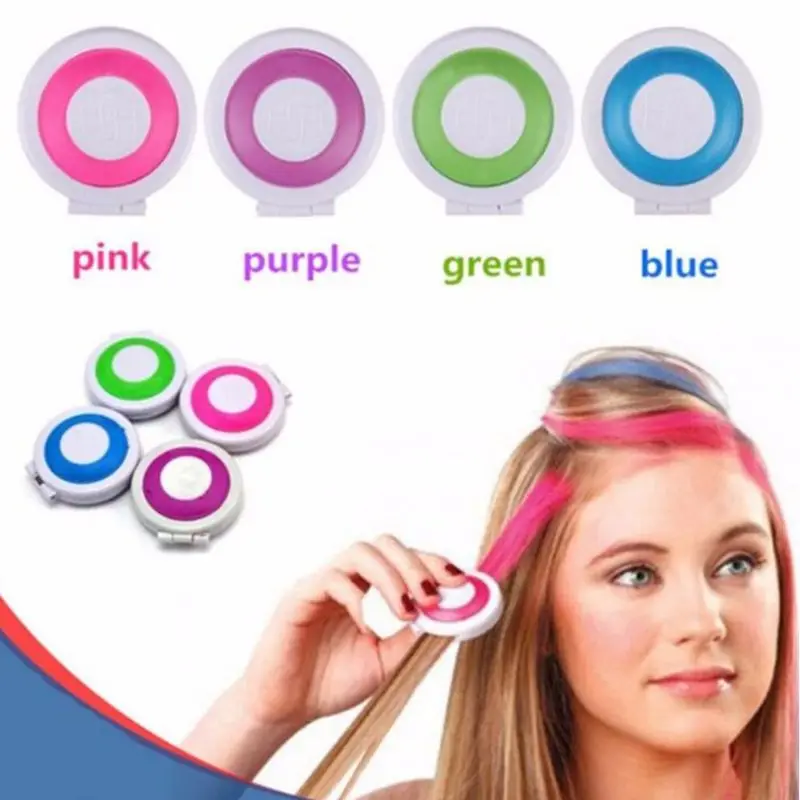S Bright Temporary Hair Dye Powder Cake Washable Diy Coloring Cream Chalk Set For Adult Kids Festival Party Accessories