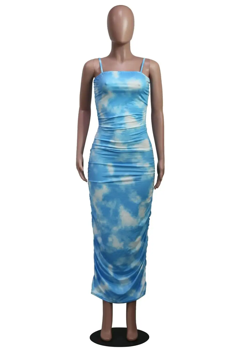 Женское длинное платье с принтом Adogirl на завязках многослойное бретелях спагетти