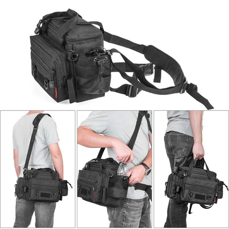 

Multifunctional Waterproof Lure Fishing Tackle Fishing Bag Outdoor Waist Shoulder Bag Case Reel Lure Storage Bag 40CmX15CmX22Cm