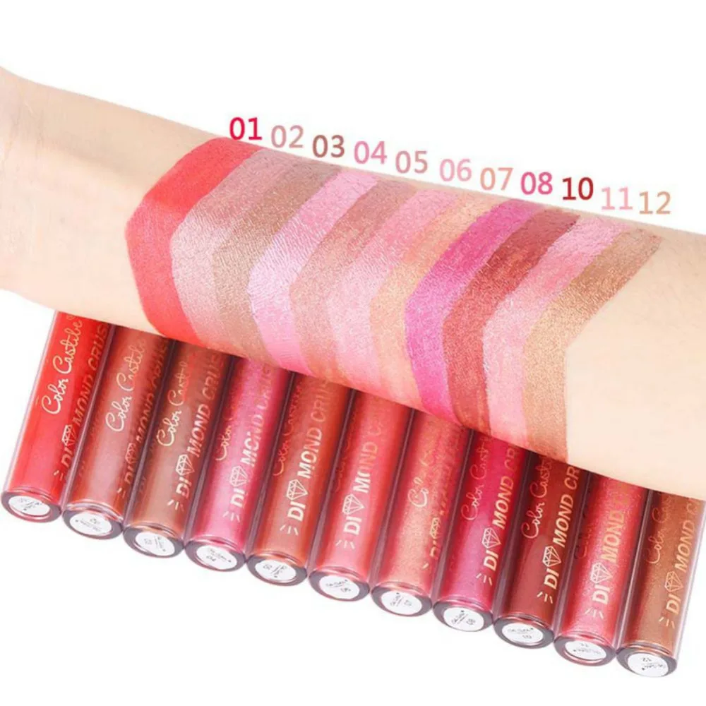 Блестящий Алмазный Блеск для губ золотой очаровательный долговечный тату жидкая