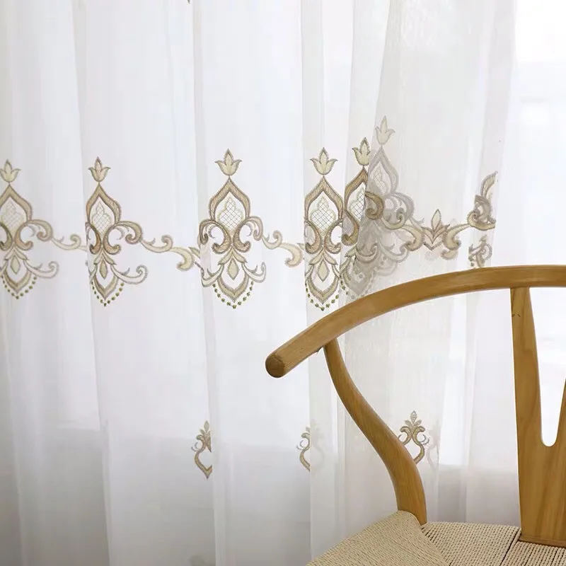 

Simple European Style Hipster White Embroidered Screens Ins Style For Living Room Bedroom