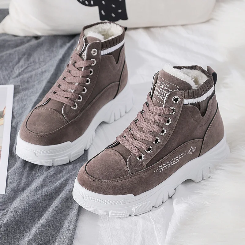 

Boots Woman Winter 2021 Autumn And Winter New Style Cotton Shoes Women's High-top White Shoes Casual Shoes Women Sneakers