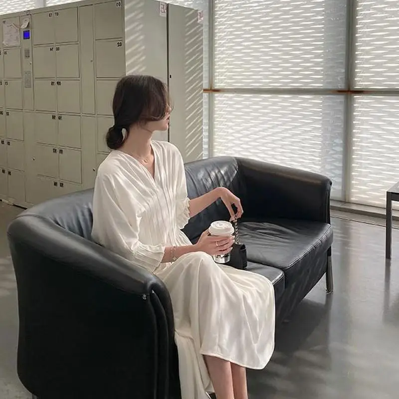 Черно белое женское платье Весна Лето корейские элегантные платья с коротким