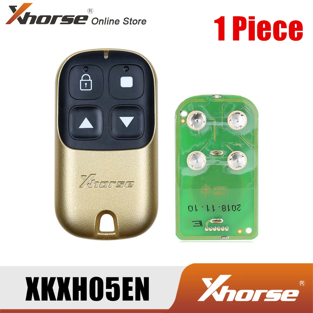 Xhorse XKXH05EN дистанционный ключ для гаража 4 кнопки золотой 1 шт.| |