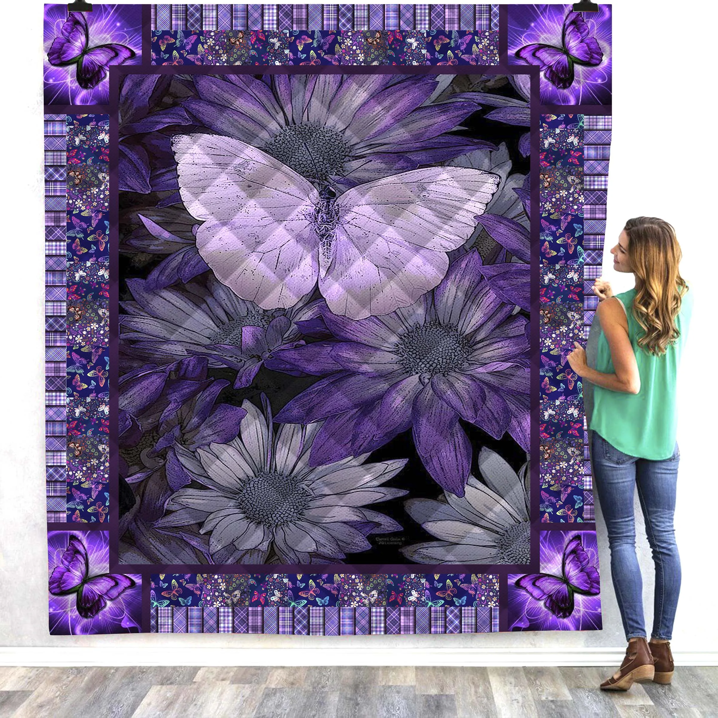 Трехмерное одеяло с принтом в виде бабочек гусиных мягких камней цифровое 2019