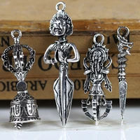 1pcs antique tibetan silver buddhist magic pestle metal charms pendants for jewelry