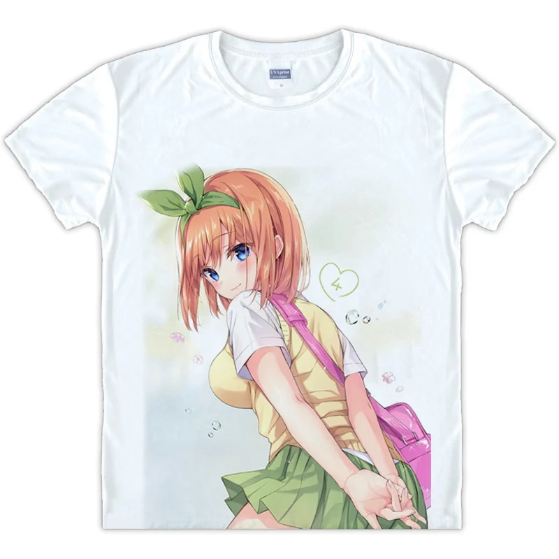 Новинка, футболка с короткими рукавами, унисекс, белая футболка, Go-Toubun no Hanayome - Цвет: Style 15