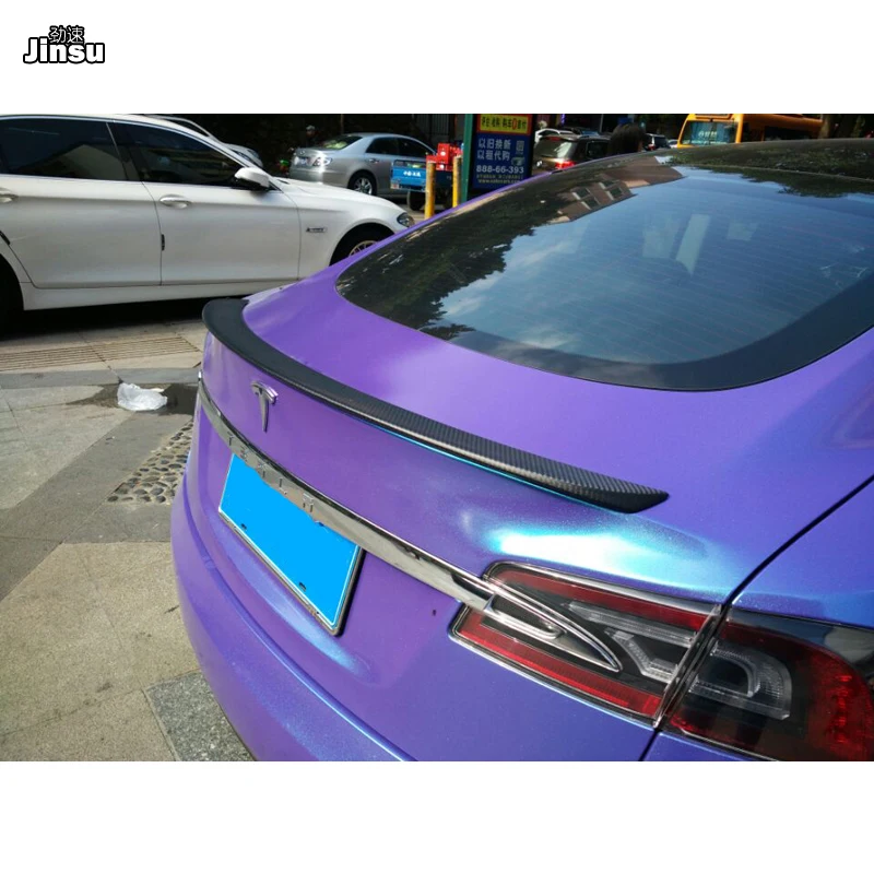 Задний спойлер из матового углеродного волокна для Tesla Model S 2014 2017 model спортивный