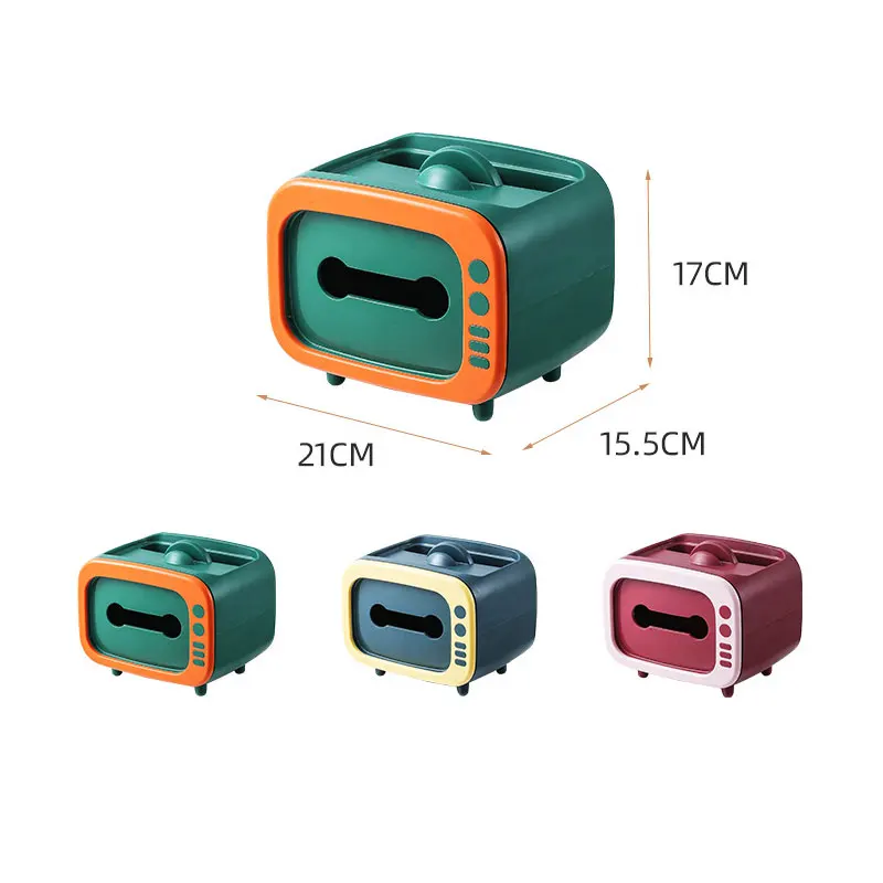 

Retro ABS Television Model 2 In1 Tissue Box Phone Holder Dispenser Storage Napkin Case Organizer