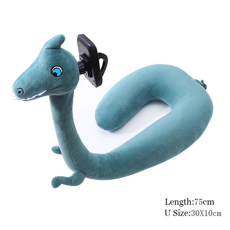 U-образная подушка для шеи 2 в 1 мягкая плюшевая держатель телефона животные с