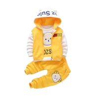 new spring autumn children leisure clothes baby boys girls hooded jacket t shirt pants 3pcssets kids infant cartoon tracksuit