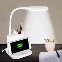 led desk lamprechargeable lamp usb charging port pen holder 2 color modes for college dorm reading home studying bed light