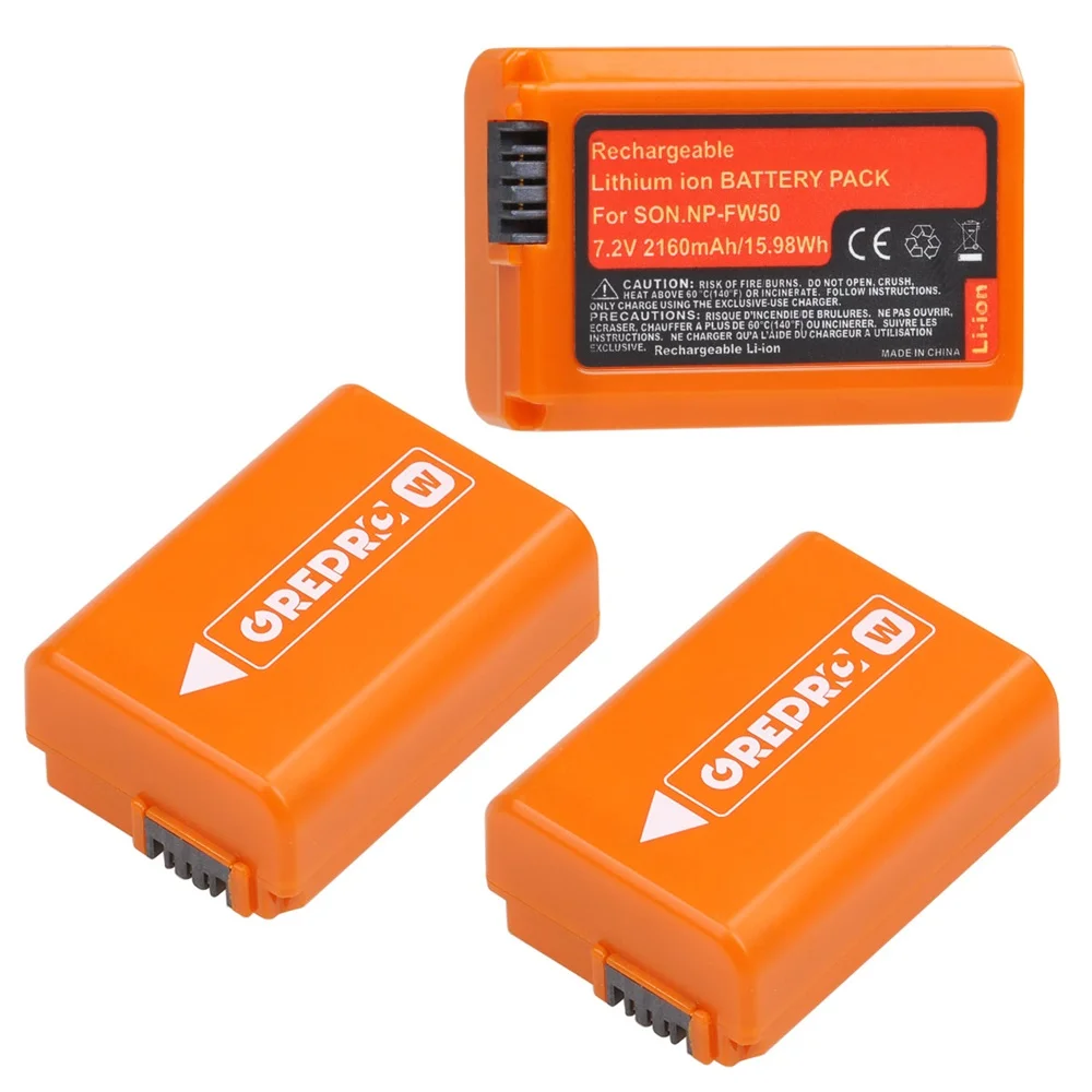 

2Pcs NP-FW50 NPFW50 Camera Battery+ LED Dual NP FW50 Battery Charger for Sony Alpha a6500 a6300 a7 7R a7R II a7II NEX-3 NEX-5