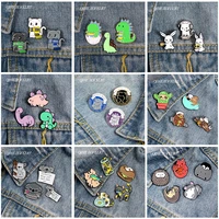qihe jewelry cute animals sets enamel lapel pins cats sloths koalas dinosaurs brooches badges gifts for friends pins wholesale