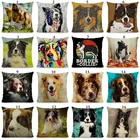 XUNYU милый чехол для подушки с каймой колли домашняя декоративная подушка для дивана Чехол 45x45 см DWG025