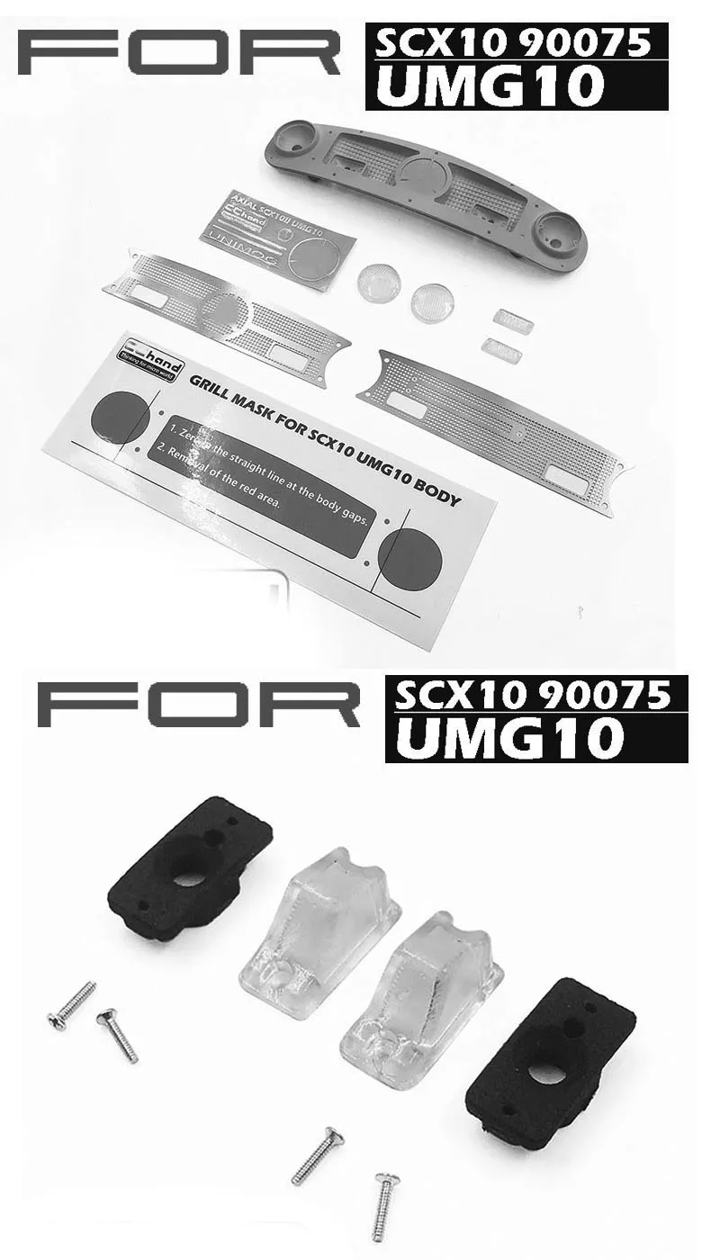 Маска для гриля + боковой Поворотный Светильник осевых деталей SCX10 90075 UMG10|Детали и