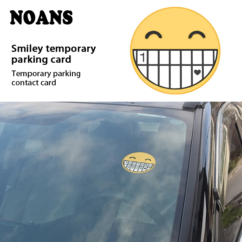 NOANS автомобильный временный смайлик парковочный телефон номер карты наклейка