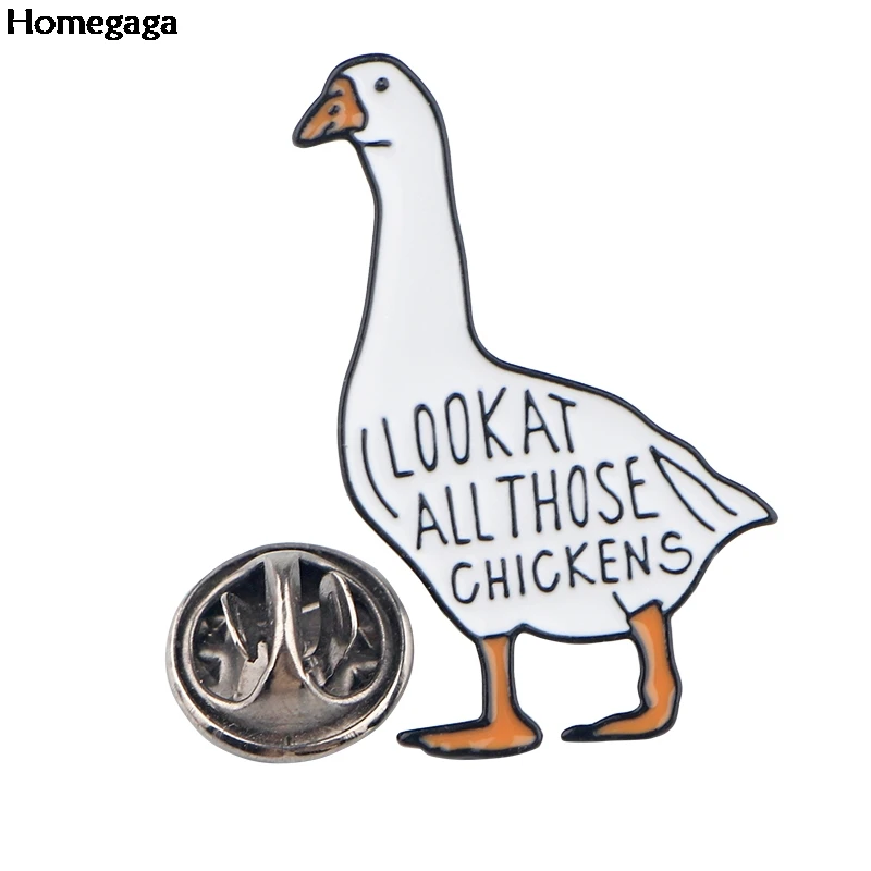 Homegaga посмотрите на этих цыплят значок забавная утка штырь студент Броши рюкзак
