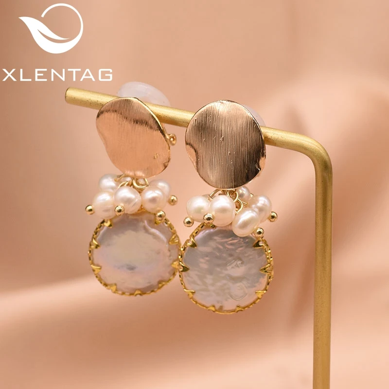 XlentAg Fresh Water White Pearl Clip On Earrings For Women Girl Lovers' Minimalist Fine Jewellery Pendientes Mujer Moda GE0872B |