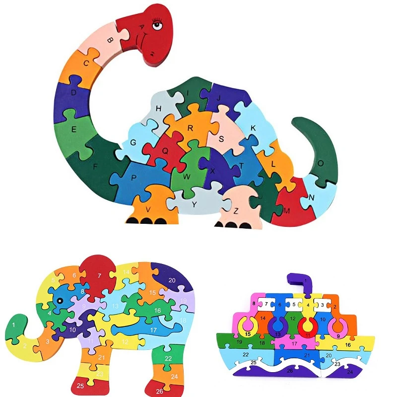 Детские головоломки деревянные игрушки строительные с цифрами алфавита в форме