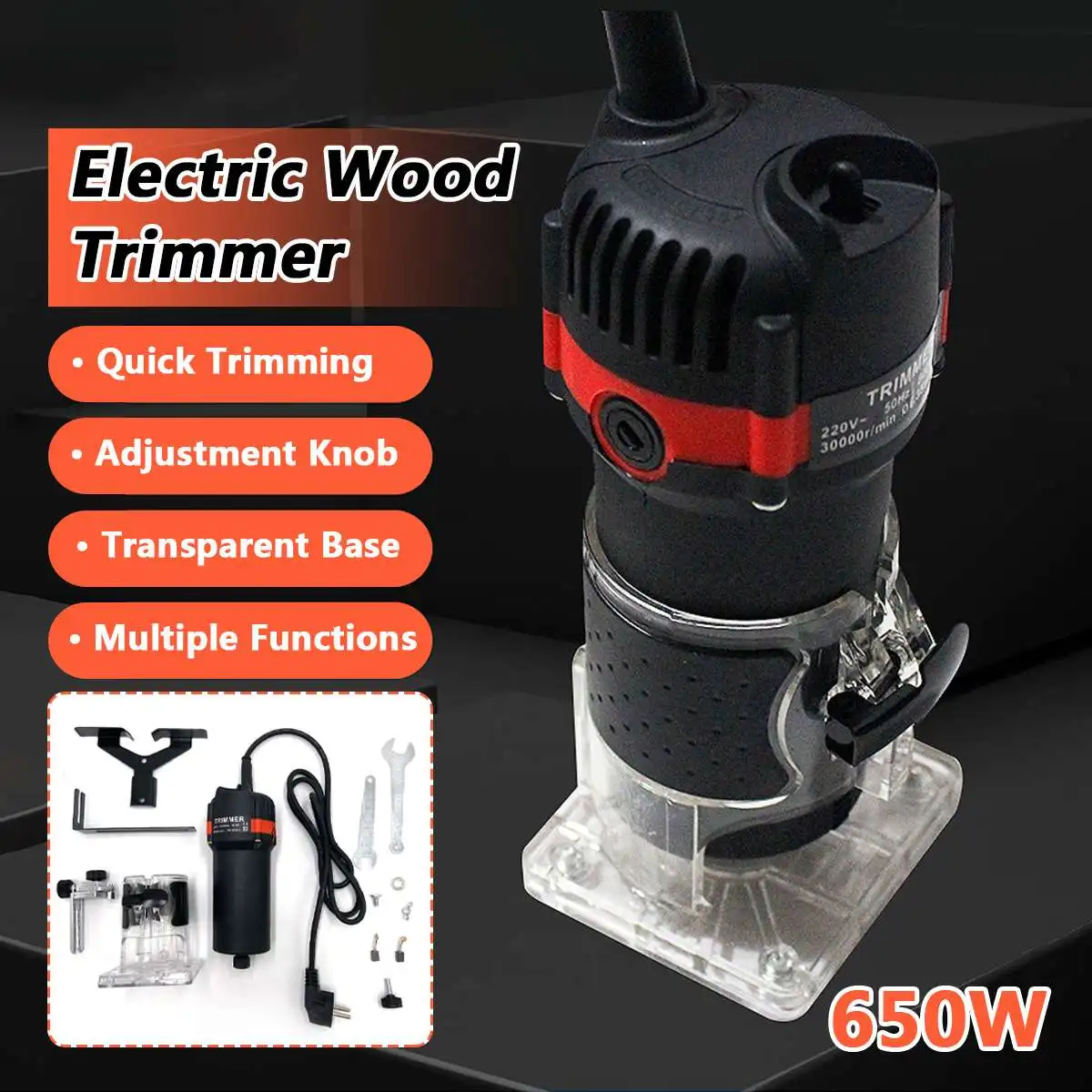 

Quality 110V/220V Electric Trimmer Wood Laminate Palm 6.35mm Router Electric Hand Trimmer Edge Joiners Woodworking Tool&Router