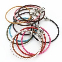 12 colors 20cm genuine braided leather bracelet men women fit original charm bracelet diy brand design bracelet dropshipping