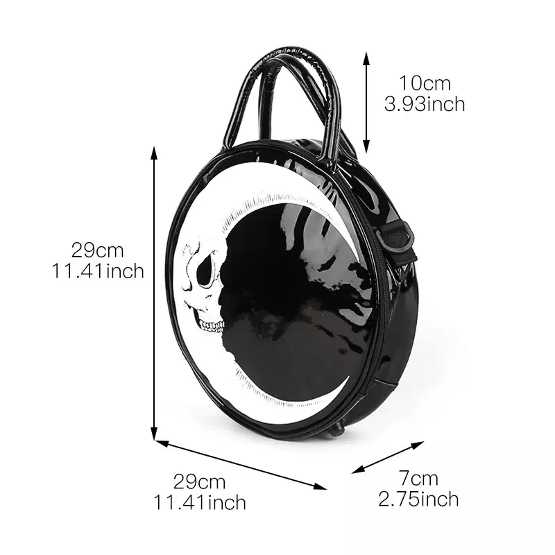 Женская сумка мессенджер в стиле панк с принтом темных черепов Thunder Flash