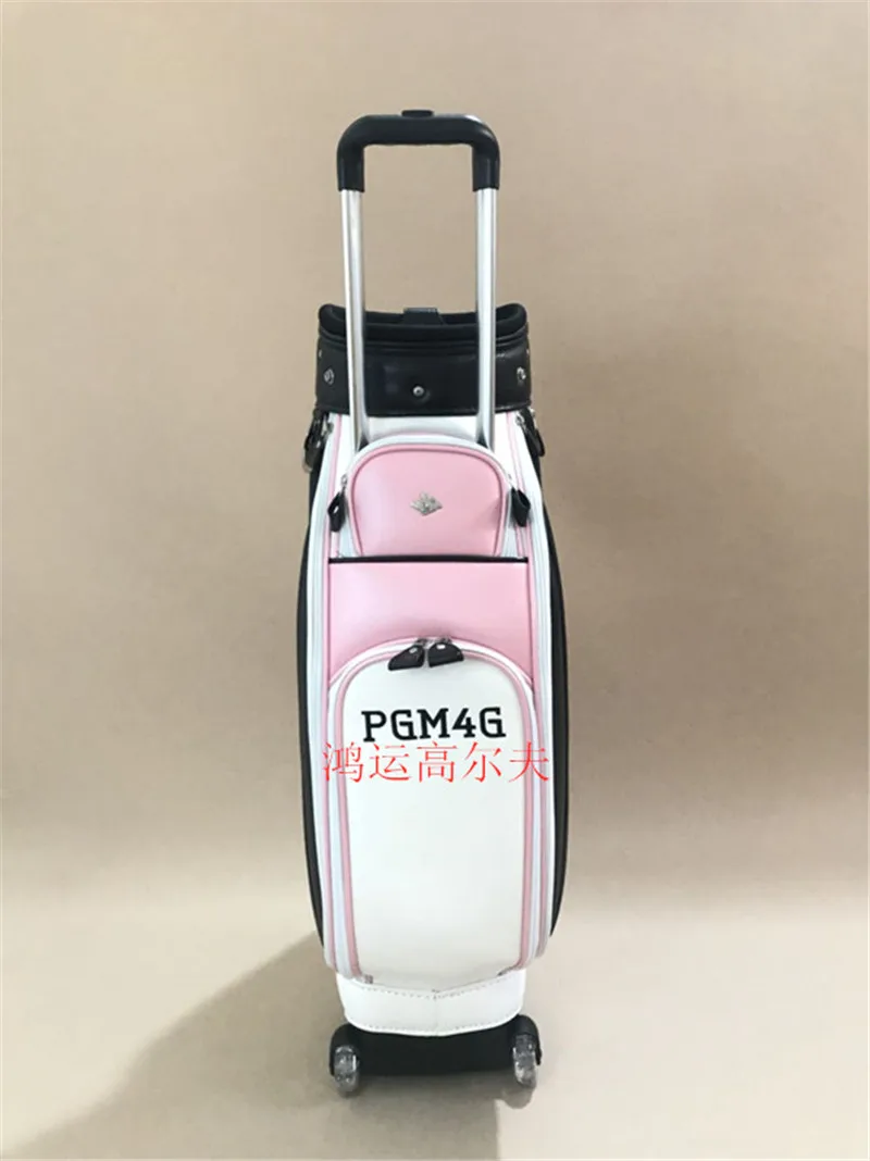 New Pearly Gates Golf Bag With Wheel PU Leather Tie Rod Stand Ball Package Clubs Cart Rain Cover 2 Colours | Спорт и развлечения