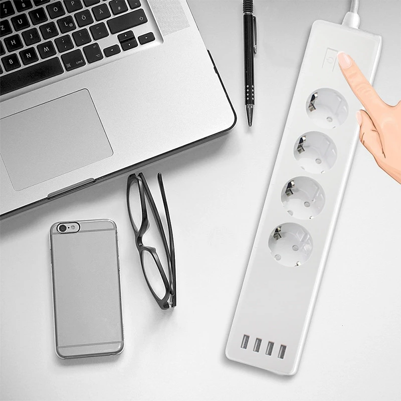 WiFi Smart Power Strip Socket Voice Control Switch Outlet with 4 AC Outlets USB Port Alexa Google Surge Protector | Обустройство дома